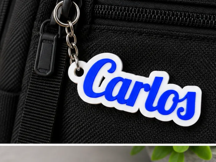 Porta-Chaves Personalizado com Nome – Carlos | Keychain 3D