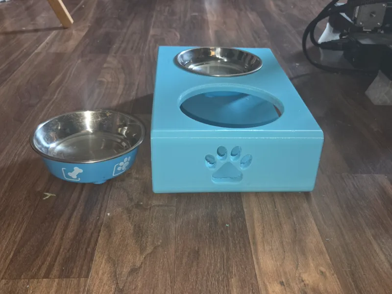 Puppy food/water dish stand