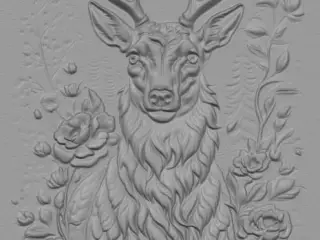Deer - relief sculpture