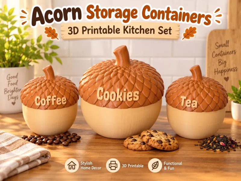 Acorn Storage Containers – Coffee, Tea & Cookies Set