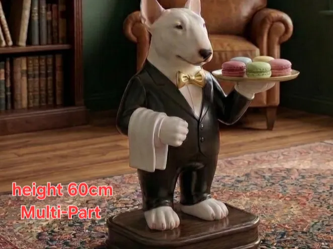 English Bull Terrier Butler Sculpture multiparts