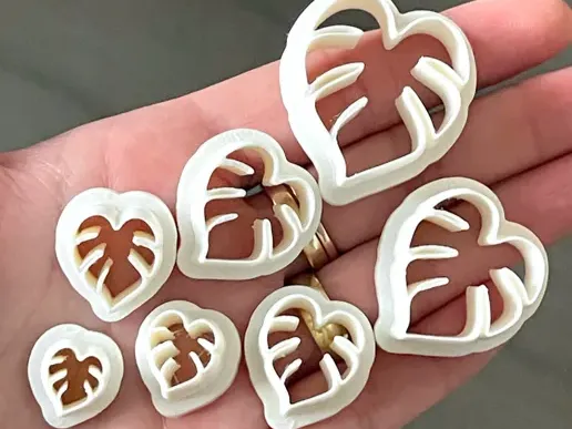 Taglierino per argilla Monstera, taglierino per piccoli orecchini, monstera, foglia
