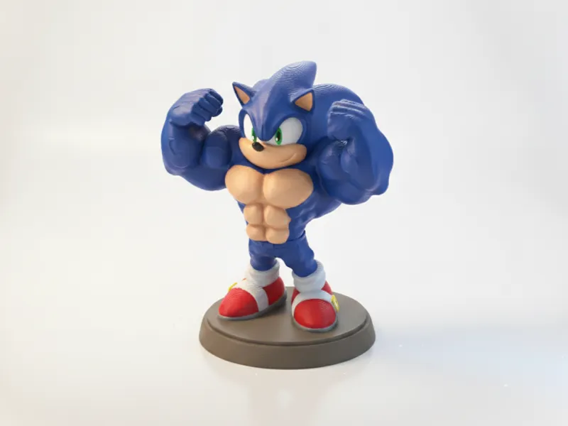 Buff Sonic Figurine Gaming Character 3D Printable