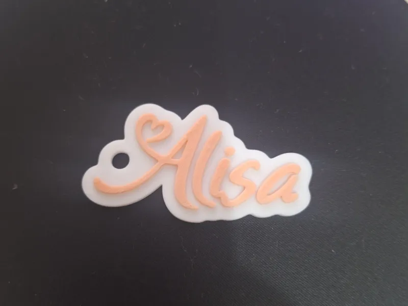 Keychain whit name Alisa - Love stile - Name Tag