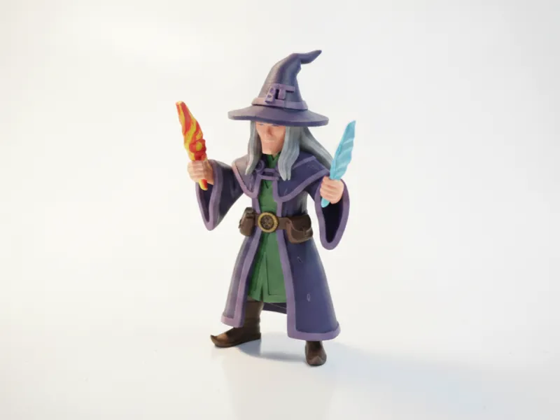 Wizard Skull Staff Fantasy Figurine 3D Printable