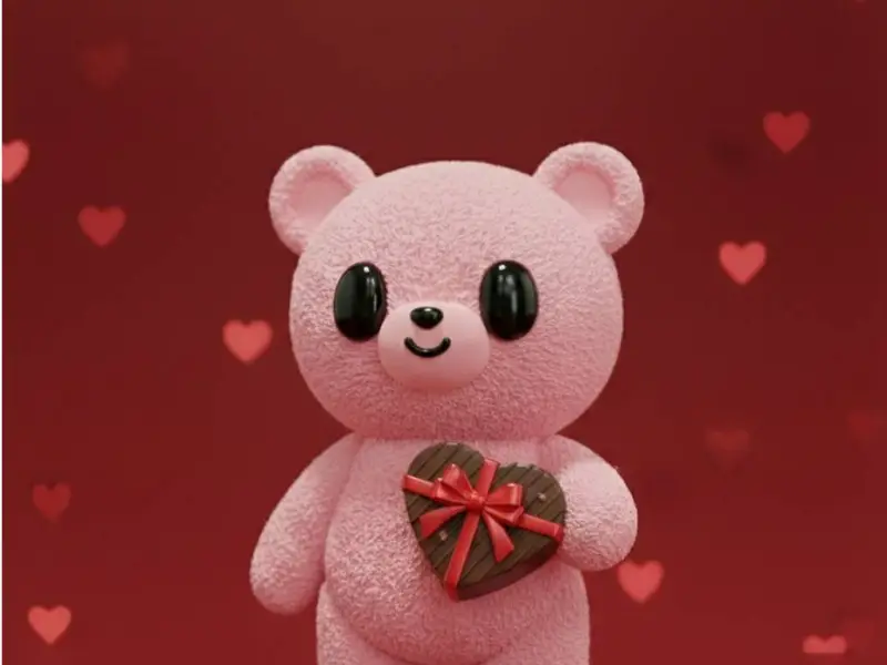 OSO ROSA CAJA DE CHOCOLATES Valentines Day