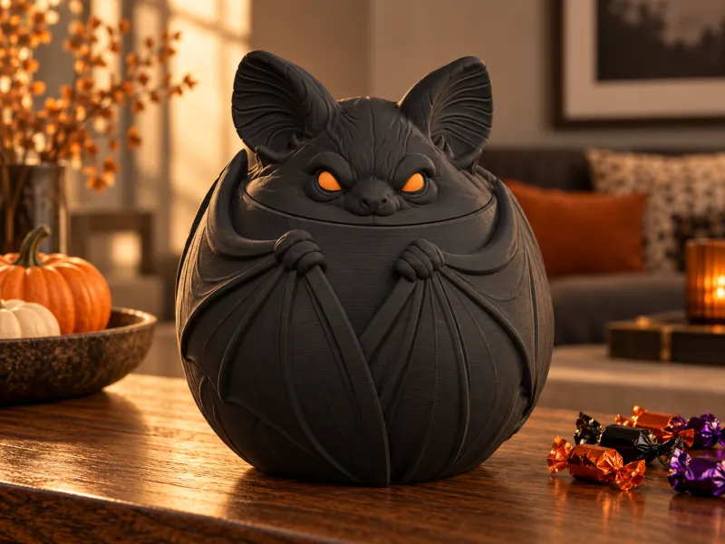 Cocoon Bat | Halloween Candy Jar with Removable Head