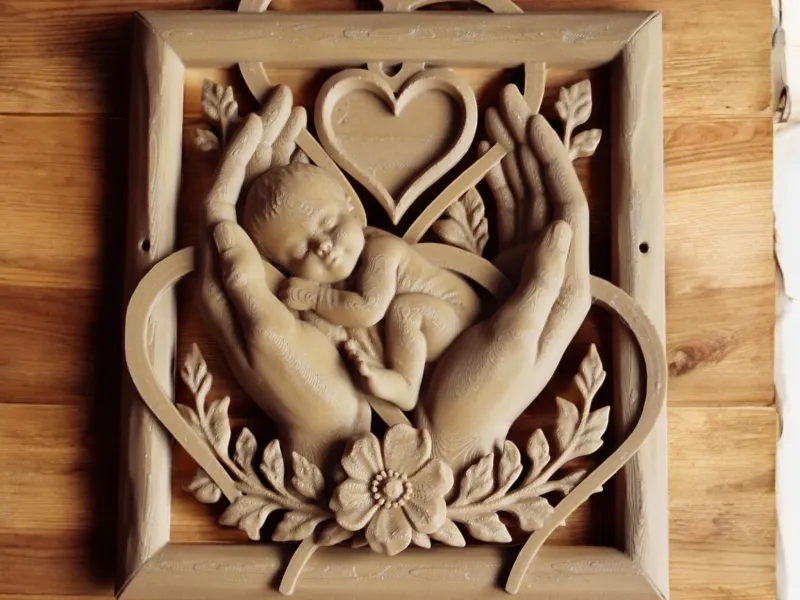 Tenu avec Amour – Bas-Relief des Mains Maternelles