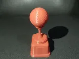 Golf Ball Trophy Statue With Dimpled Sphere Award Pedestal-0