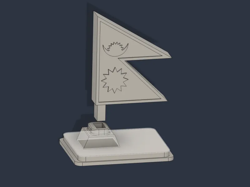 Nepal Flag 3D Model | Car Dashboard Ornament