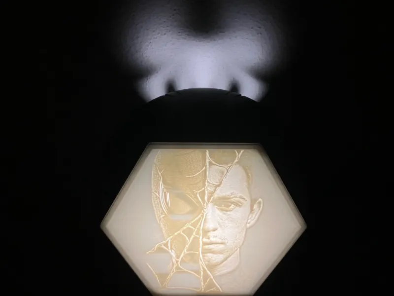 Spider-Man Secret Face Lamp — Hidden Spider Shadow-fan made