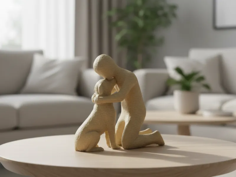 Lien Inconditionnel – Sculpture de l'Homme et du Chien