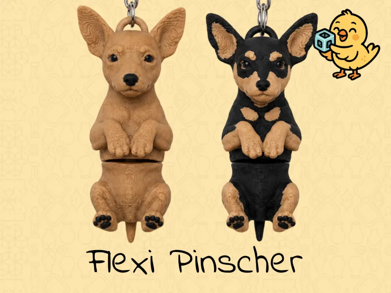 Miniature Pinscher Keychain – Articulated Flexi Toy Cute Dog