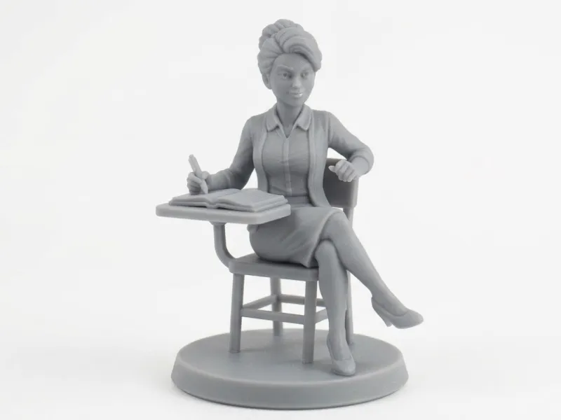 Estátua de Professor/Aluno: Figura de Mesa Altamente Detalhada