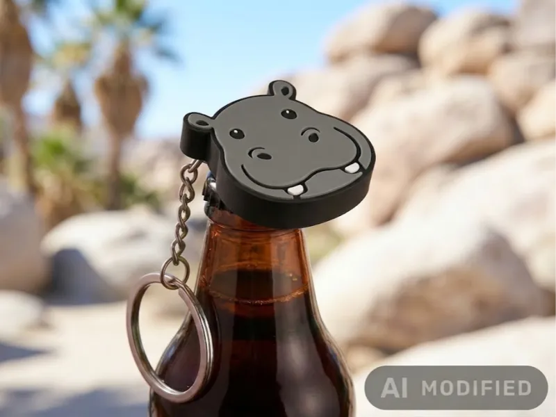 🦛 Hippo Bottle Opener Keychain – Animal 3D Print