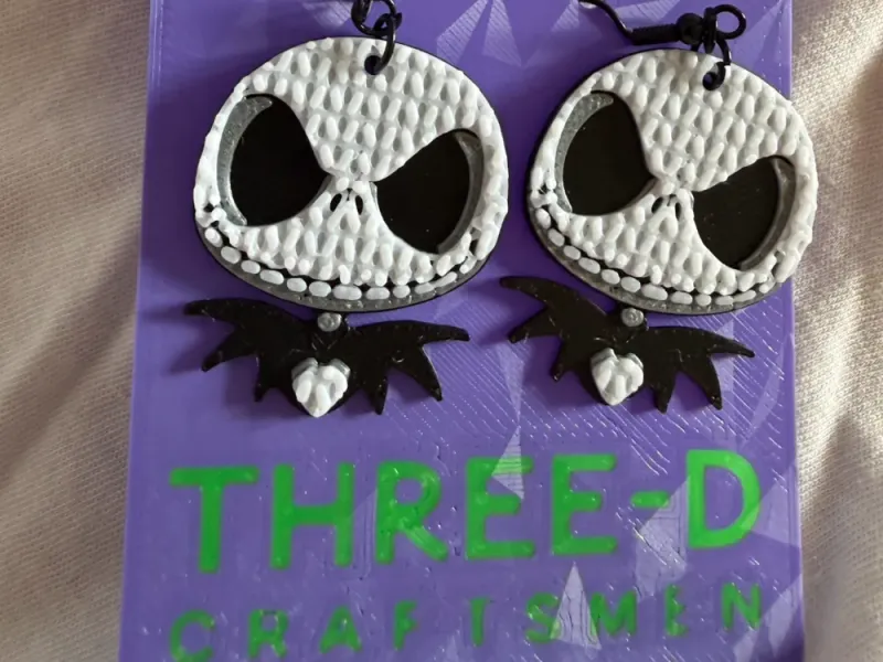 Knit Jack Skellington Earrings