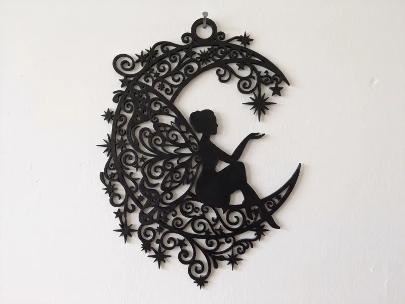 Arte de Parede de Fada na Lua