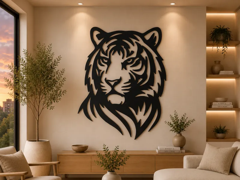 Majestic Tiger Head 2D Wall Art