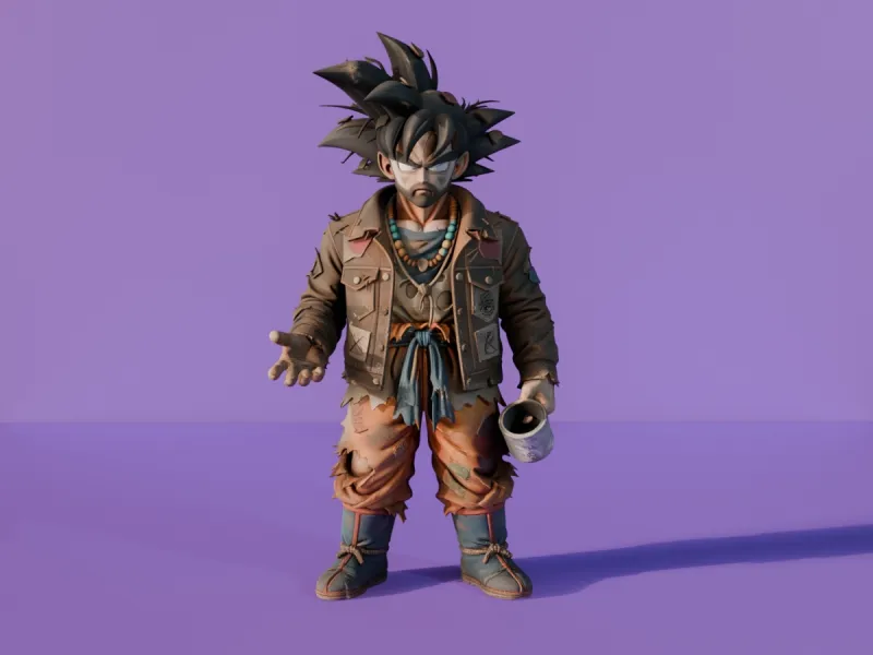Post-Apocalyptic Goku - Dystopian Battle Damaged