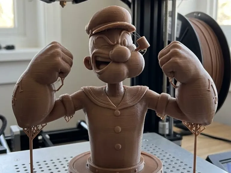 Popeye Bust STL Classic Cartoon Sculpture 3D Print