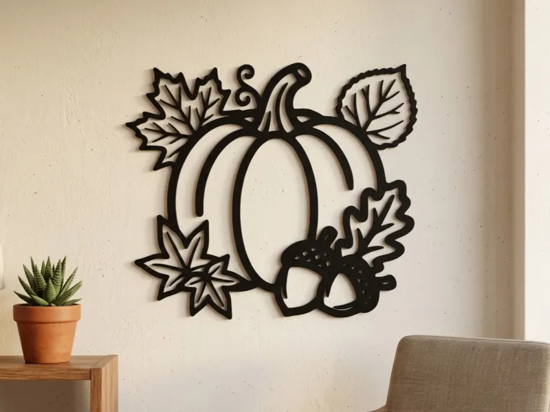 Autumn Pumpkin - Acorns Wall Art