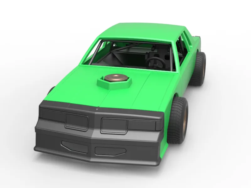 Carro de corrida vintage dirt late model Escala 1:25