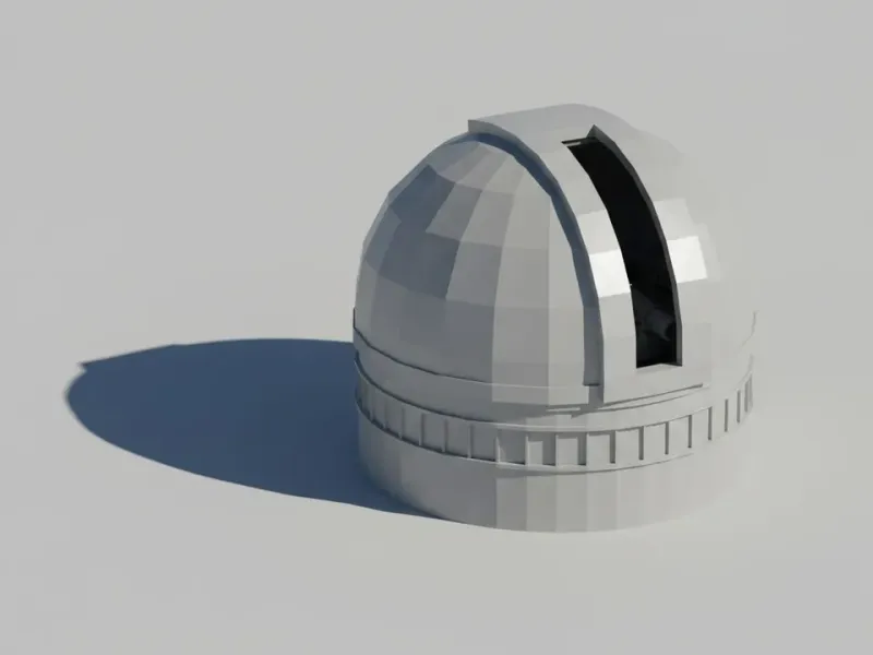 Cúpula de Observatório Low Poly