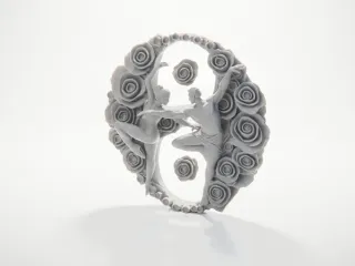 Couple Dancing Rose Heart Figurine 3D Printable