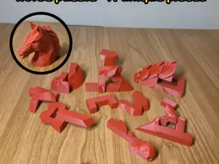 Low Poly Horse Puzzle – 14-Piece Assembly Sculpture