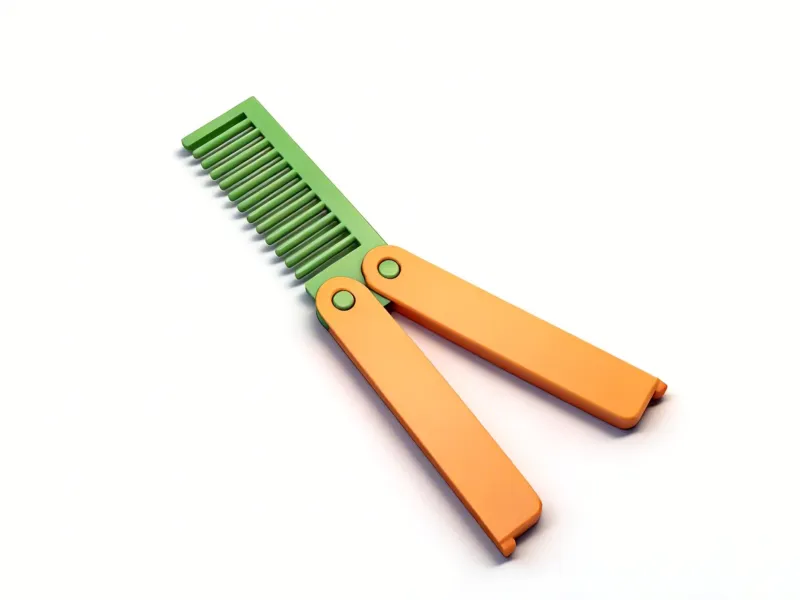 Butterfly knife folding comb