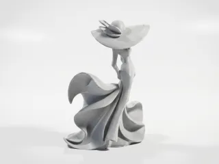 Elegant Woman Figurine Female Sculpture 3D Printable