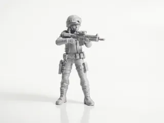 Lady Shooter Tactical Figurine Female Action 3D Printable
