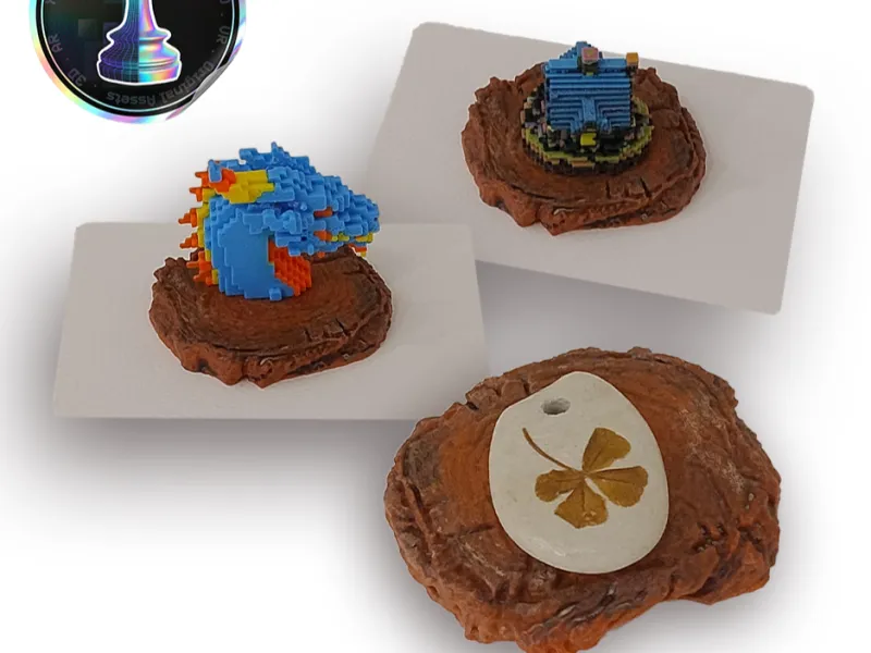 Base em miniatura de casca de árvore