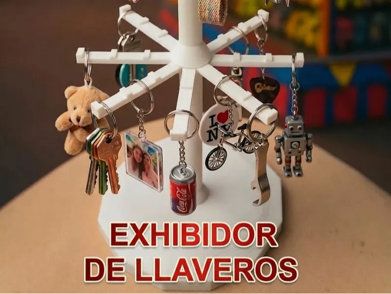 Exhibidor de Llaveros Giratorio 3D