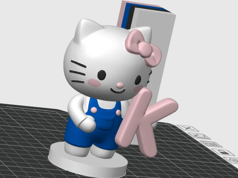 Hello Kitty holding letter K