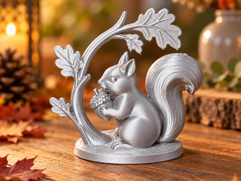 Ardilla de Otoño con Bellota – Decoración de Bosque