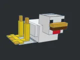 Minecraft inspired chicken pencil pot-0