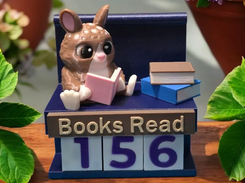 Bunny Reading a Book + Tracker