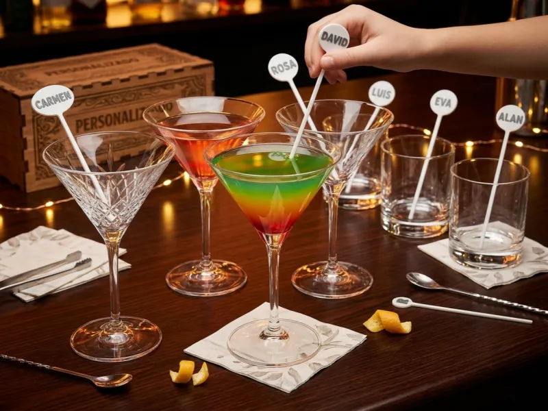 Custom Initial Name Cocktail Stirrer Drink Marker