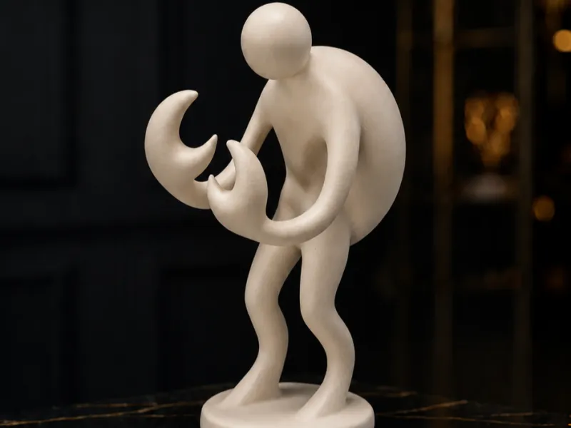Abstract Humanoid Cancer Statue