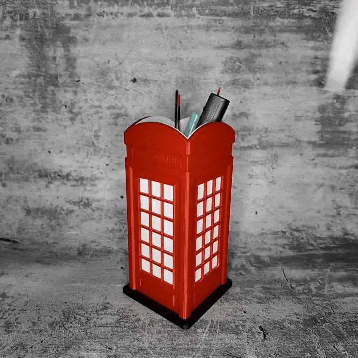 Telephone Box Desk Organizer