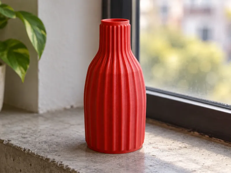 Vase bouteille à nervures verticales
