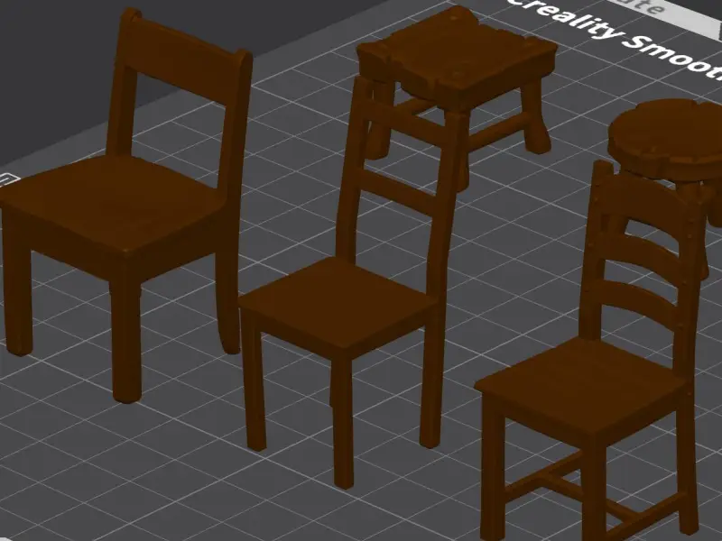 Chair miniatures for tabletop games