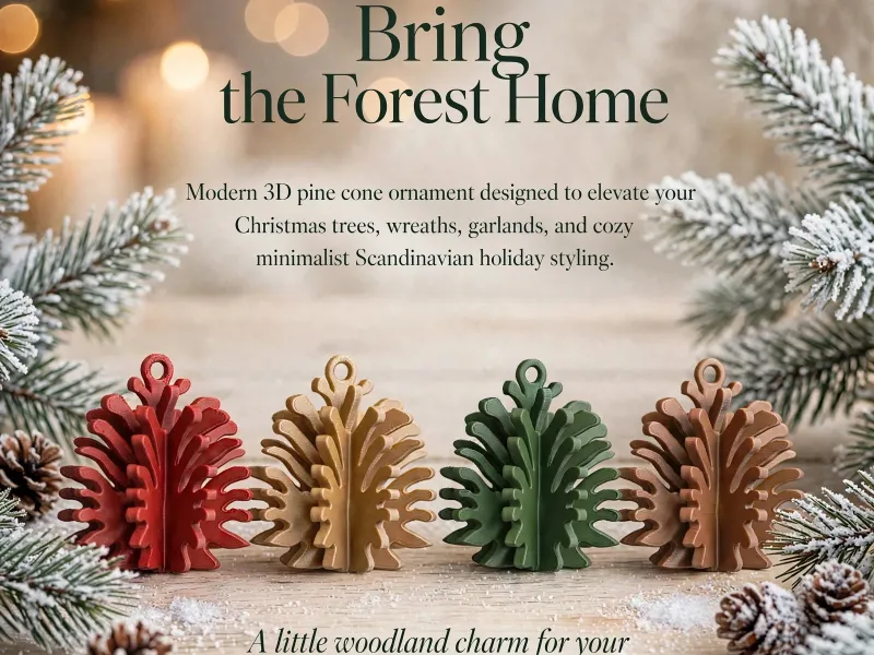 Pine Cone Ornament, Christmas Tree Decor, Holiday Decoration