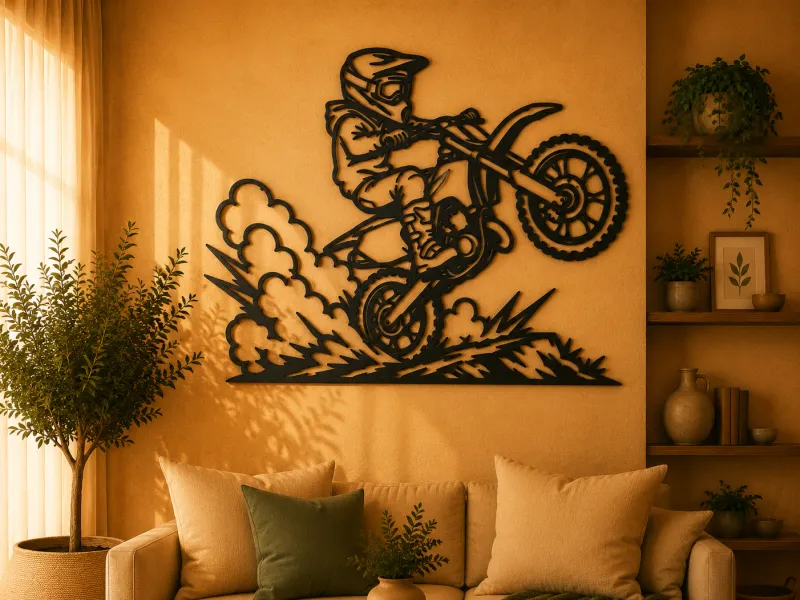 Motocross Dirt Bike Jump 2D Wall Art