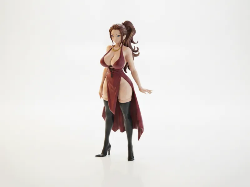 Elegant Lady Figurine Female Character 3D Printable