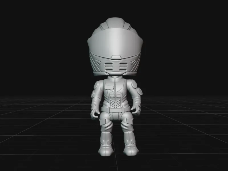 Chibi Space Soldier Figure Cute Sci Fi Soldier