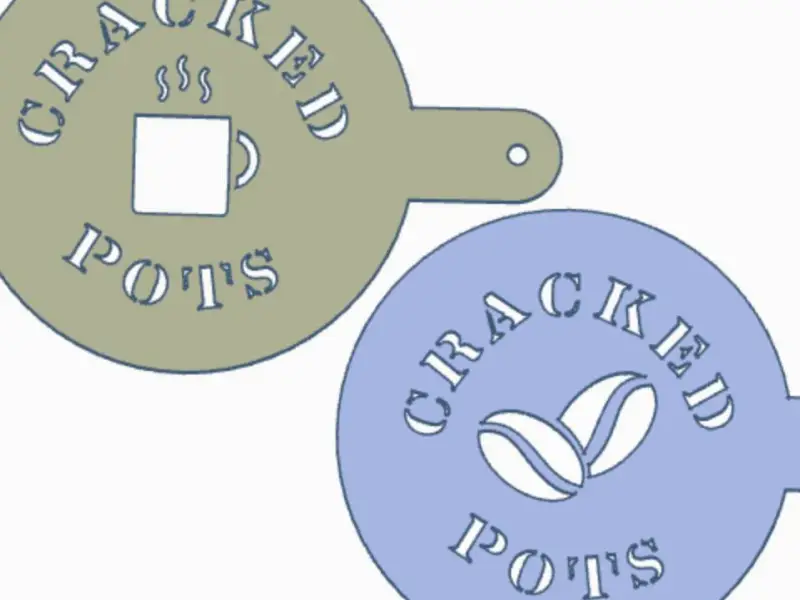 Cracked Pots Coffee Stencils
