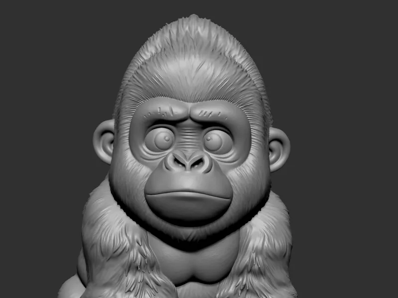 cartoon baby gorilla 3D print model