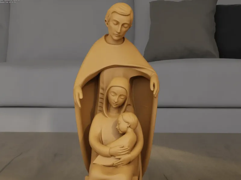 Modern Holy Family Nativity STL for 3D Printing